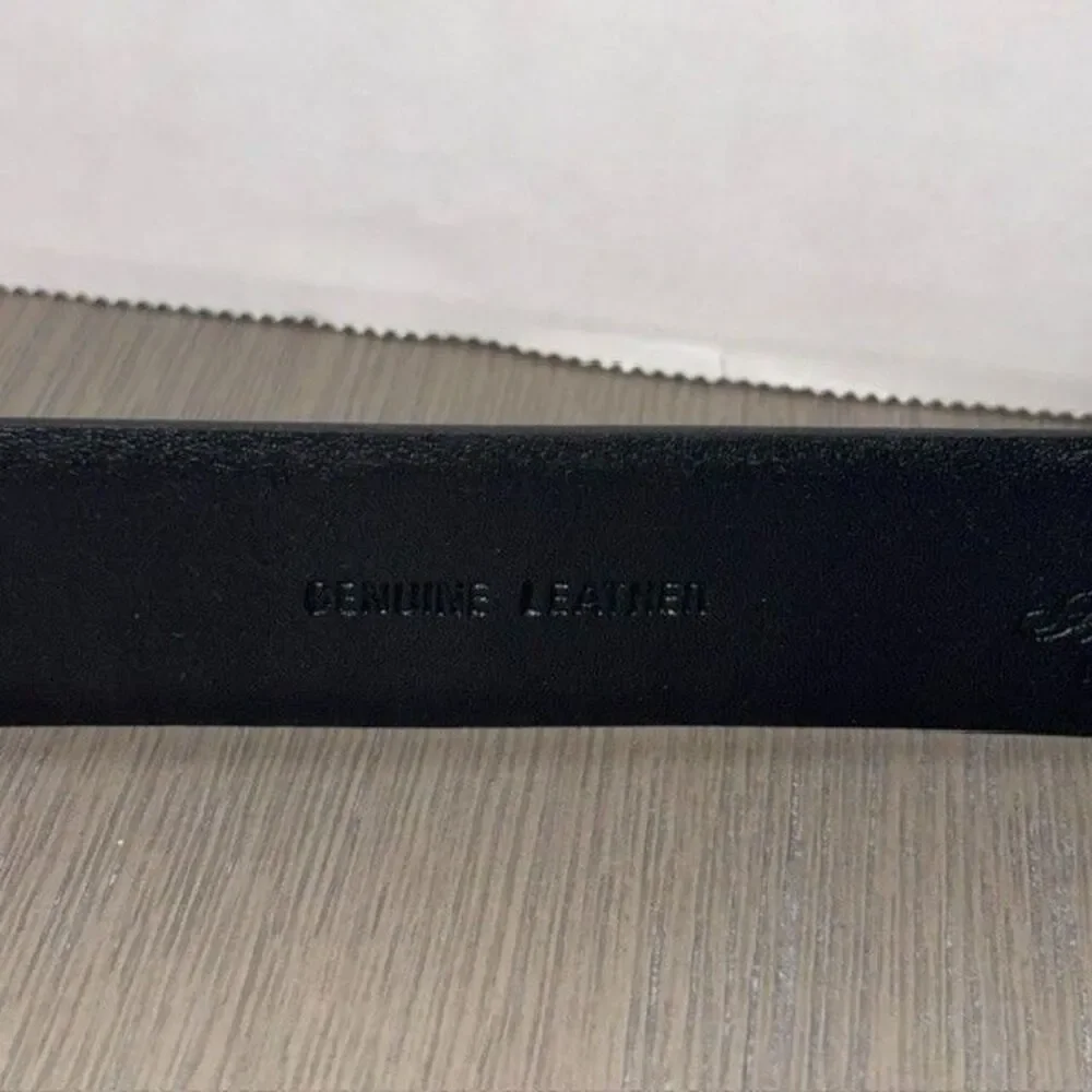 Brooks Brothers Made in Italy Black Genuine Leather Dress Belt Mens Size 44